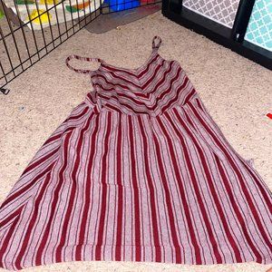 Maroon and White Dress